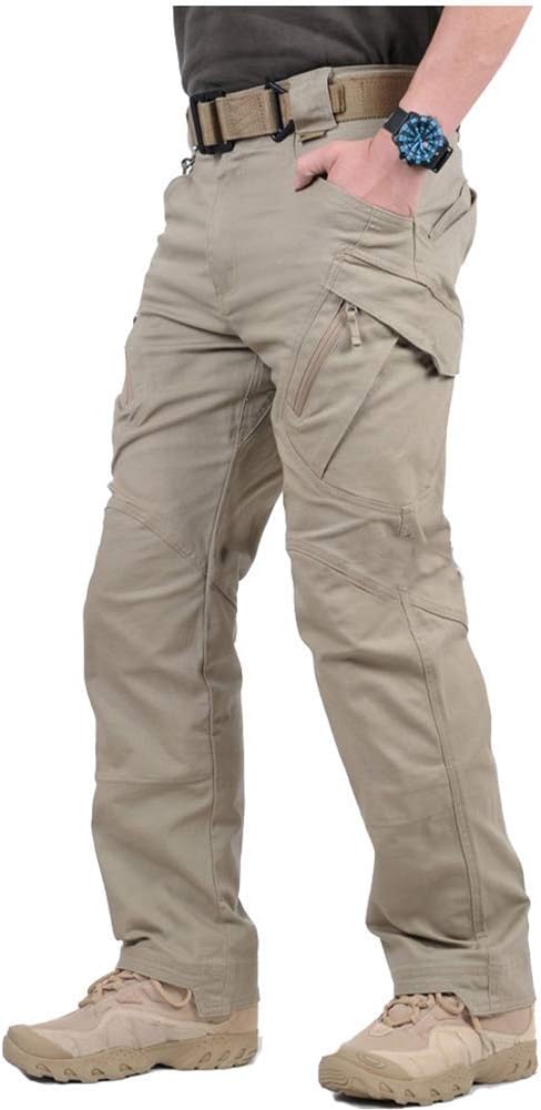 51wKpkh4OQL._AC_SL1001_.jpg Men's Hiking Tactical Pants Lightweight Cotton Outdoor Military Combat Cargo Trousers - Image 1