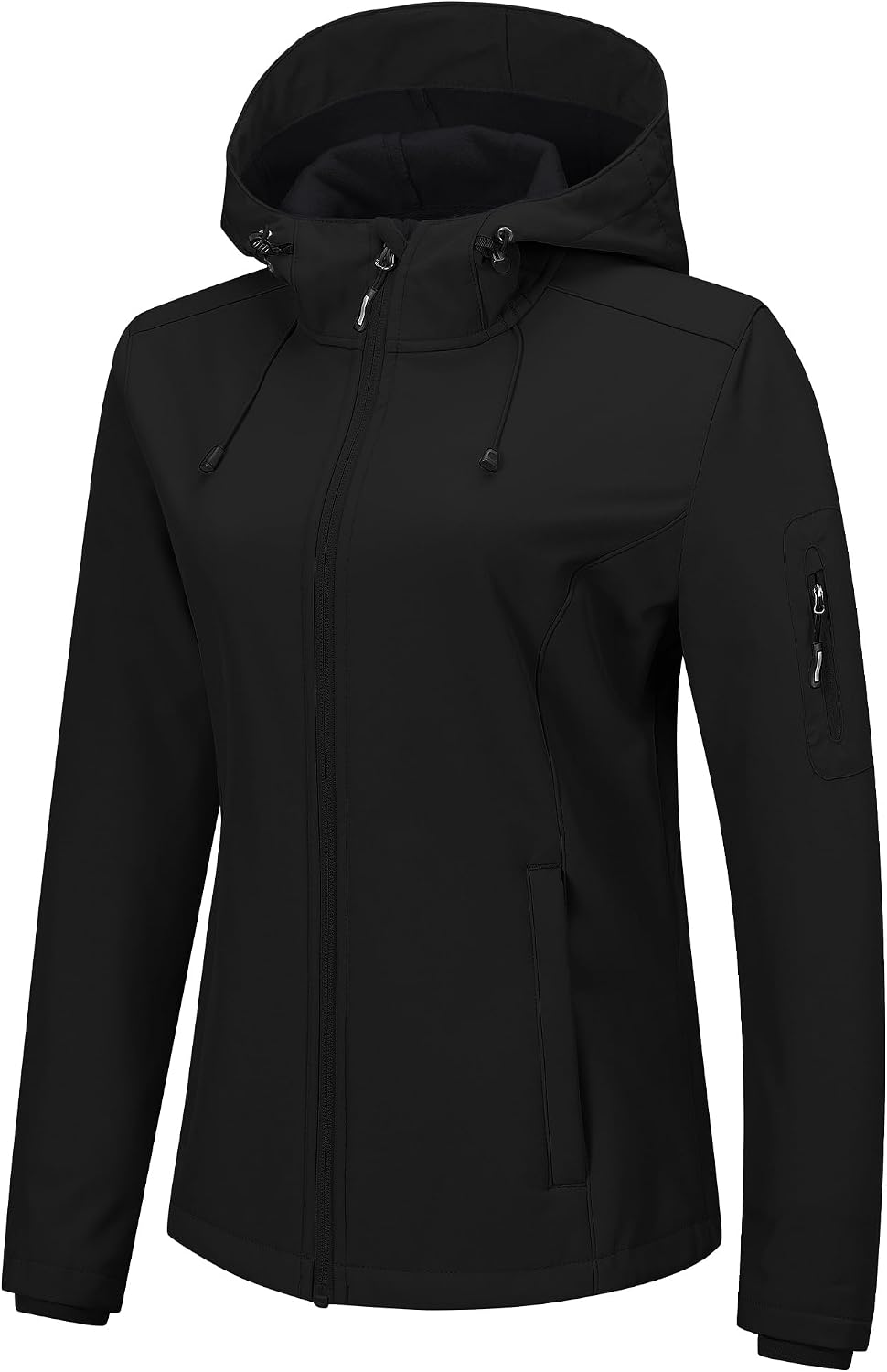 613pOBPUezL._AC_SL1500_.jpg Women's Softshell Jacket with Hood Fleece Lined Warm Lightweight Waterproof Insulated Windbreaker - Image 1