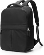 Black Laptop Work Backpack for Women - 15.6 Inch Laptop Compartment, Lightweight Waterproof Large Travel Backpack for College, Nurse & Teacher