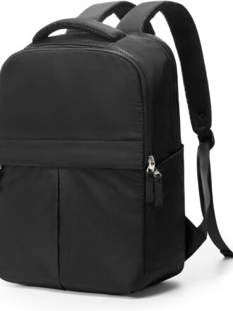Black Laptop Work Backpack for Women - 15.6 Inch Laptop Compartment, Lightweight Waterproof Large Travel Backpack for College, Nurse & Teacher