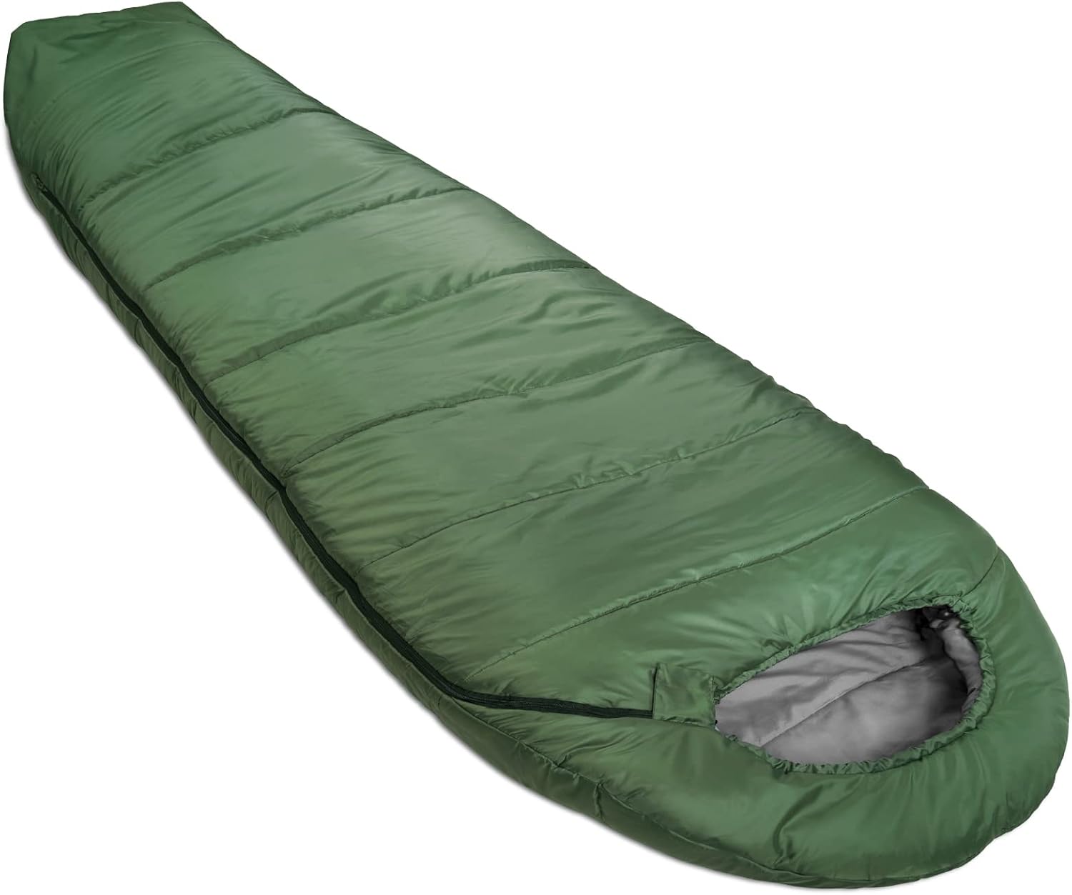 61TqGPPRvzL._AC_SL1500_.jpg Sleeping Bag for Adults, Mummy Style, Cold Weather, Olive Green - Image 1