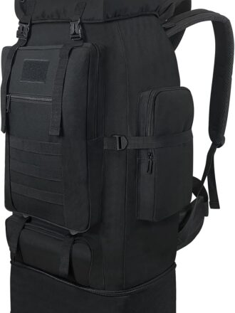 Hiking Backpack, 100L Large Camping Backpack, Expandable Waterproof MOLLE Rucksack, Outdoor Sport Travel Daypack Military Tactical Back pack for Men Women (Black)