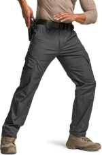 Men's  Ripstop Tactical Pants, Water Resistant Stretch Cargo Pants, Lightweight  Hiking Work Pants