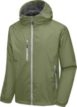 Men’s Lightweight Windbreaker Jacket Breathable Windproof Hooded Wind Coat Hiking Running Golf Travel