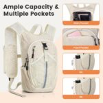 Small Hiking Backpack 10L- Lightweight Packable Foldable Backpack for Travel Camping Outdoor Commute, Compact Rucksack for Women Men(Beige) - Image 2